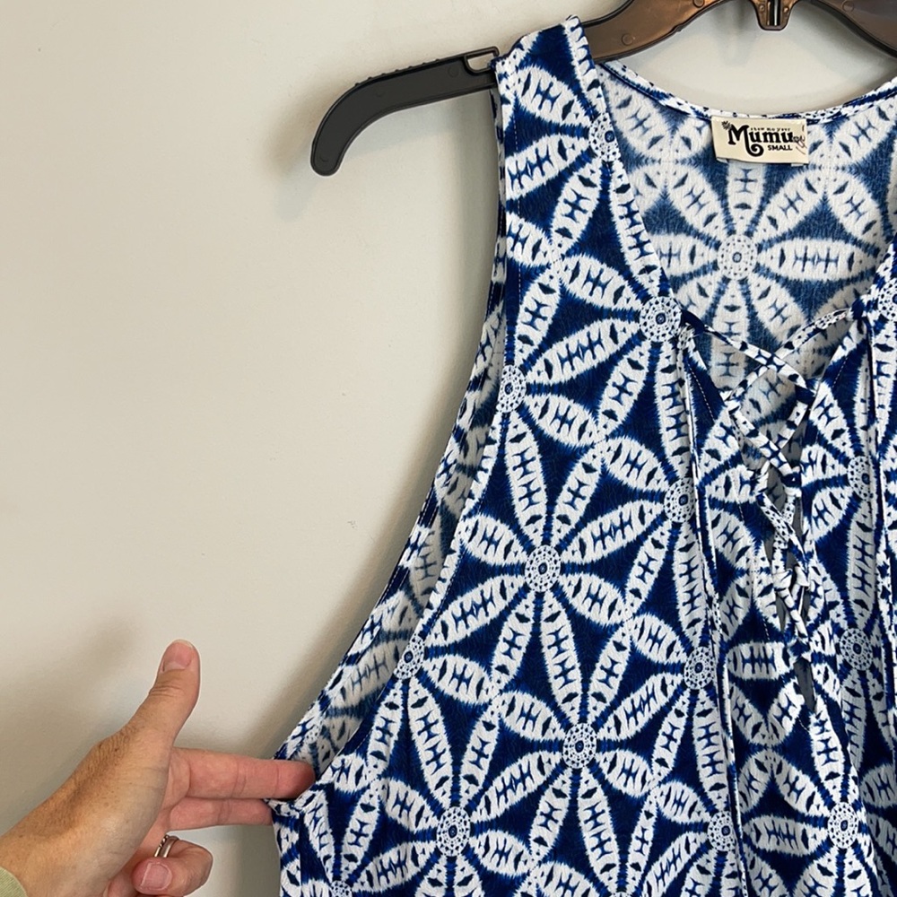 Show me your Mumu tank sleeveless dress or a beach cover-up flowy size small - Picture 5 of 9